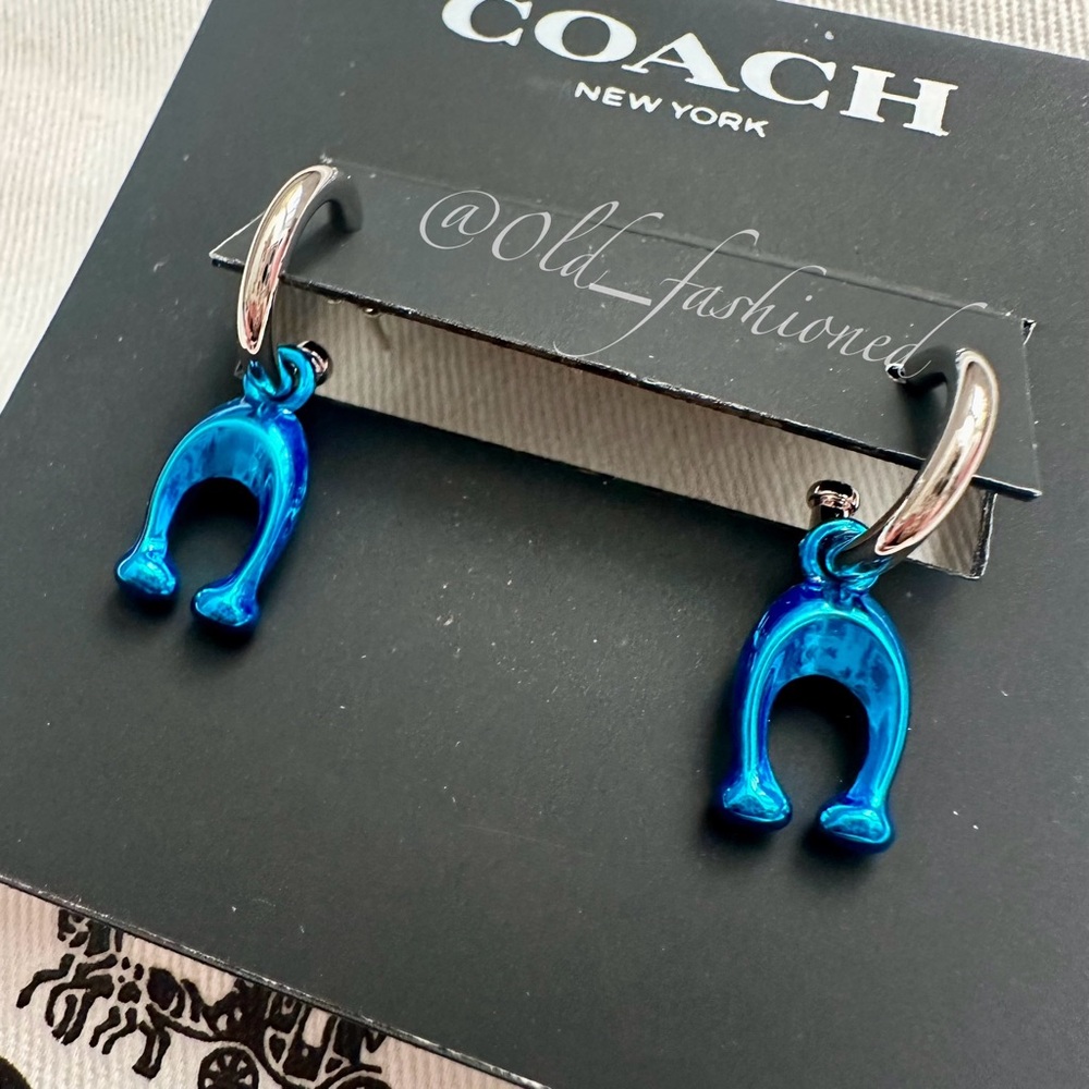 COACH Hanging C Huggie Earrings - Picture 4 of 7